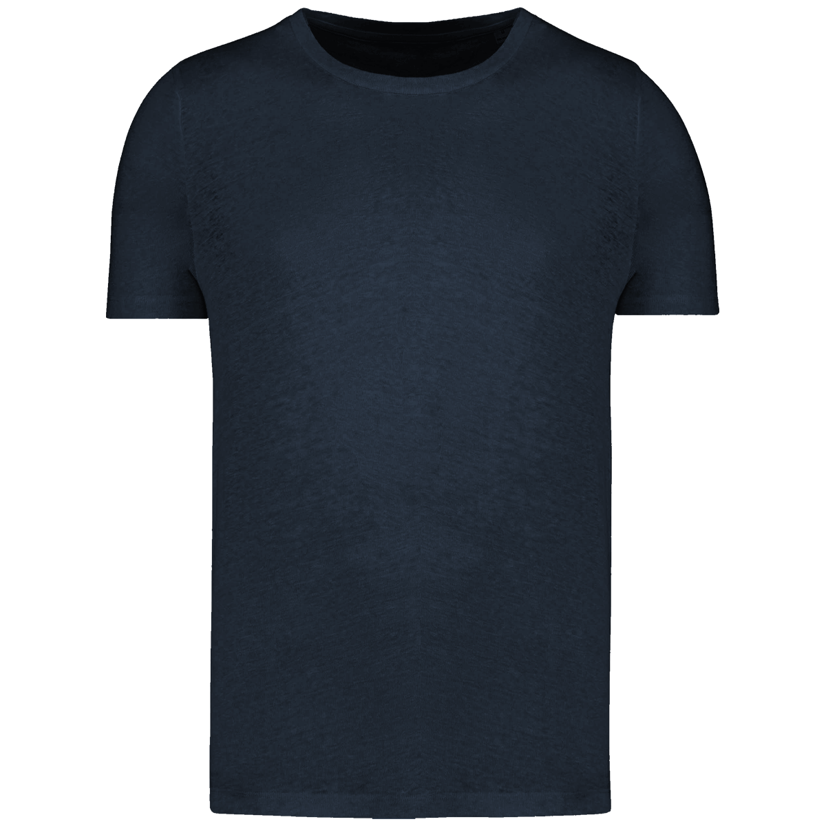 T-Shirt En Lin Manches Courtes Col Rond Homme Français | 100% Lin | Impression Et Broderie Navy Blue