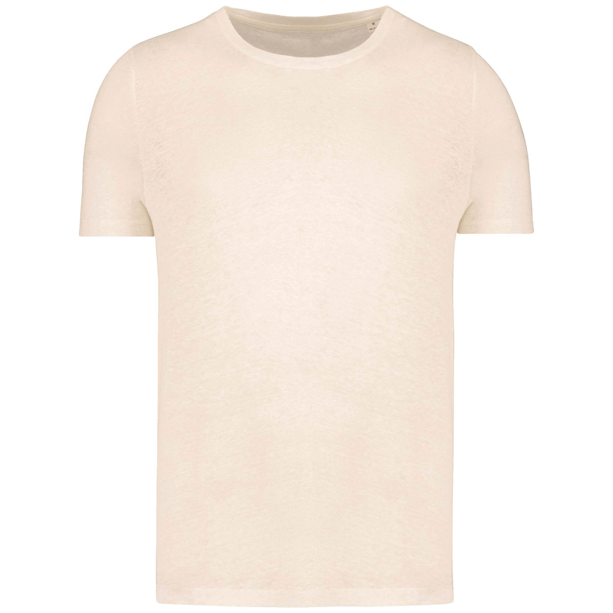 T-Shirt En Lin Manches Courtes Col Rond Homme Français | 100% Lin | Impression Et Broderie Ivory