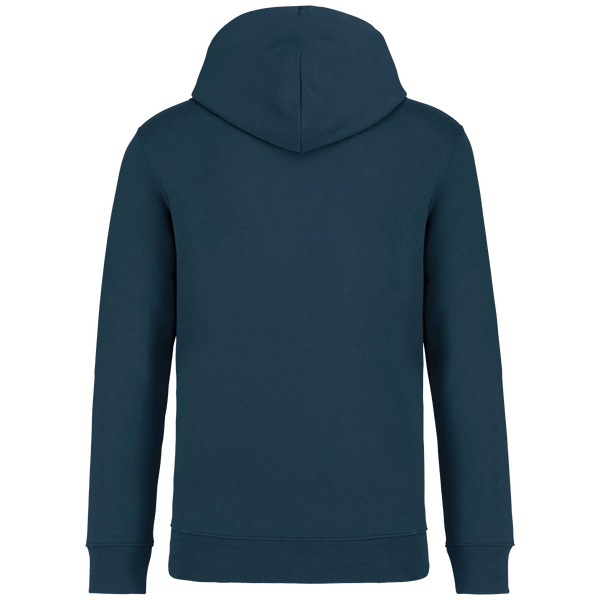 Sweat capuche unisexe bio dos Peacock Blue