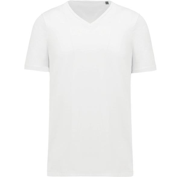 Supima V-Ausschnitt-T-Shirt Kurzarm Herren | 100% Supima-Baumwolle | Druck Und Stickerei White