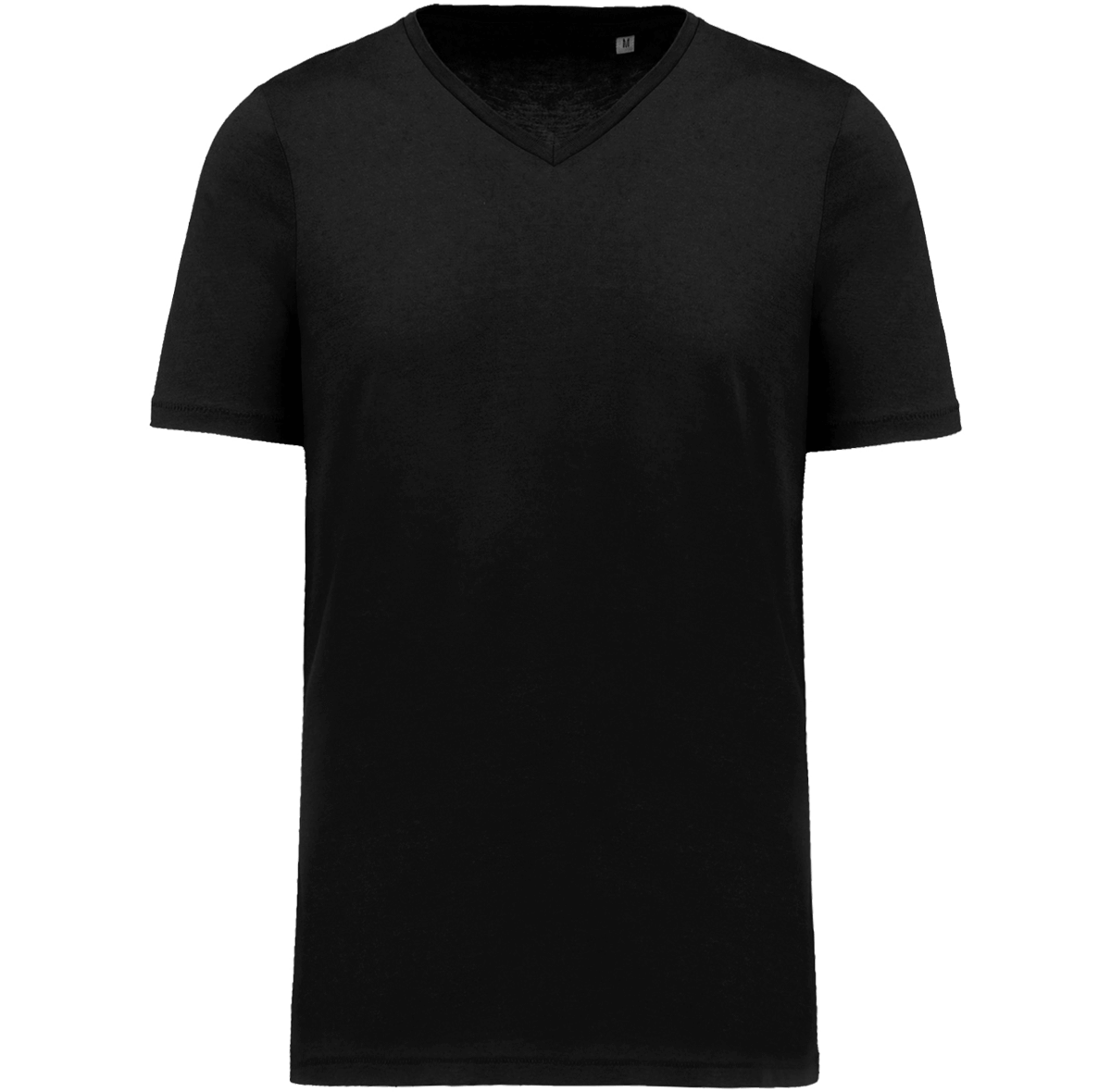 T-Shirt Supima Col V Manches Courtes Homme | 100% Coton Supima | Impression Et Broderie Black