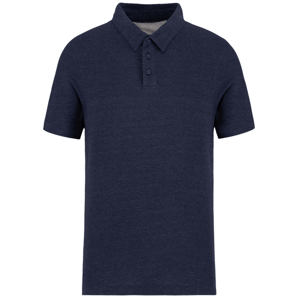 Polo Manches Courtes Bio Recyclé Homme | Coton Biologique Et Polyester Recyclé | Broderie Et Flocage Recycled Navy Heather