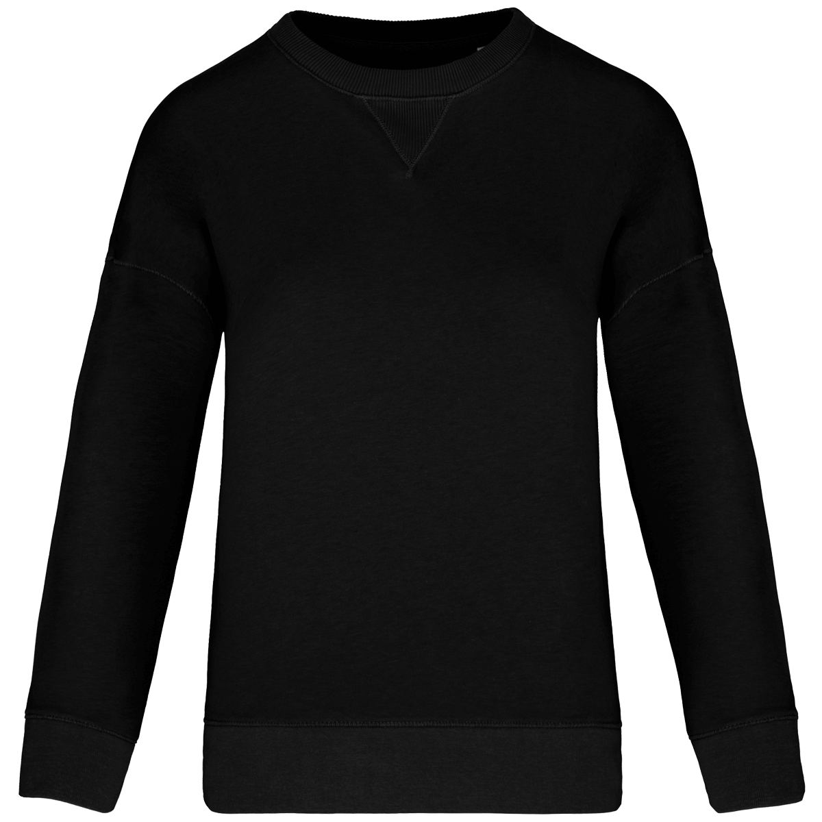 Sweat-Shirt Loose Bio Femme Coupe Oversize Et Manches Tombante Black