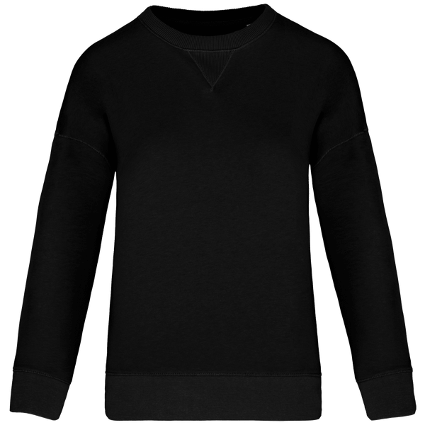 Bio-Lose Passform-Sweatshirt Damen Mit Oversize-Schnitt Und Fallenden Ärmeln Black