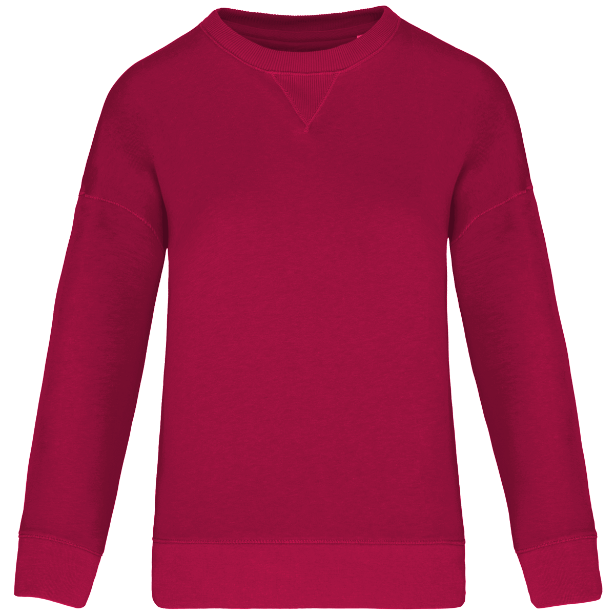 Sweat-Shirt Loose Bio Femme Coupe Oversize Et Manches Tombante Hibiscus Red
