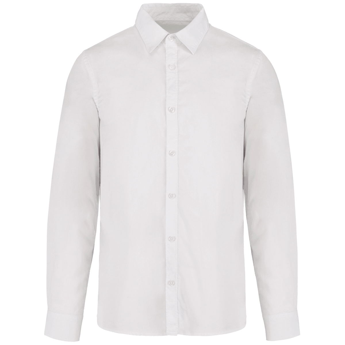 Chemise Washed Homme Bio | 100% Coton Twill Bio | Broderie Et Flocage Washed white