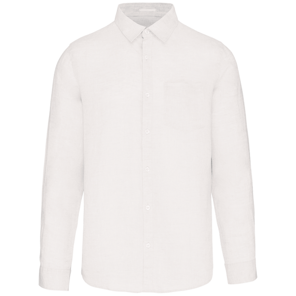 Chemise En Lin Homme | 100% Lin | Broderie Et Flocage  White