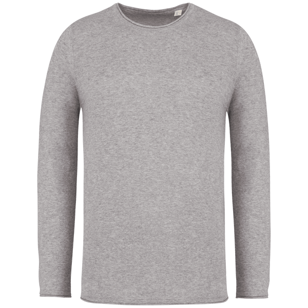 Pull Manches Longues Bio | 100% Coton Biologique | Broderie Et Impression Moon Grey Heather