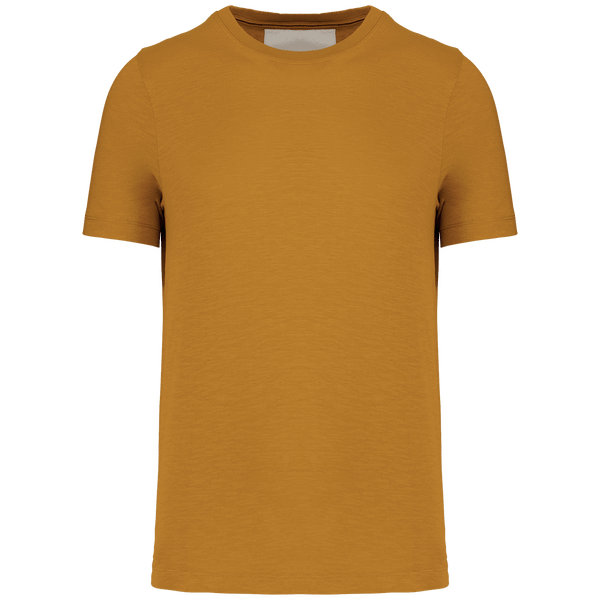 T-Shirt En Maille Slub | Coton Biologique Et Polyester Recyclé | En Impression Et Broderie Curcuma