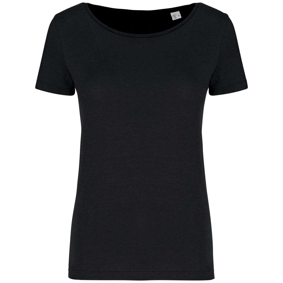 Damen T-Shirt Aus Modal-Tencel-Bio | Stickerei Und Druck Black