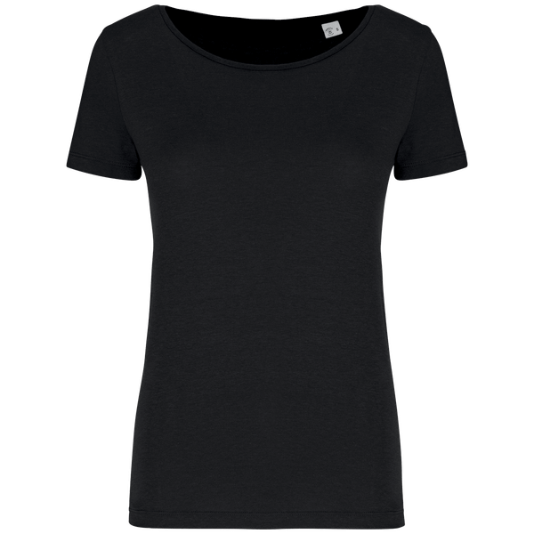 T-Shirt Femme Modal Tencel Bio | Broderie Et Impression Black