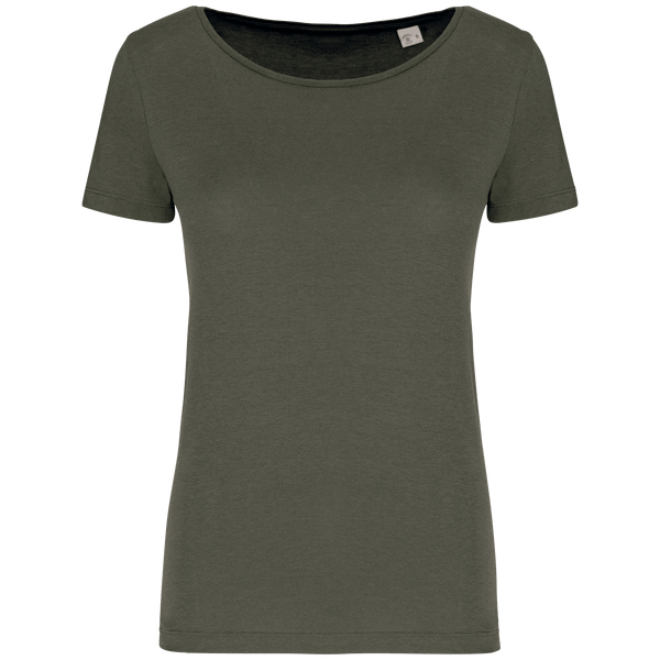 T shirt femme modal tencel bio face Organic Khaki