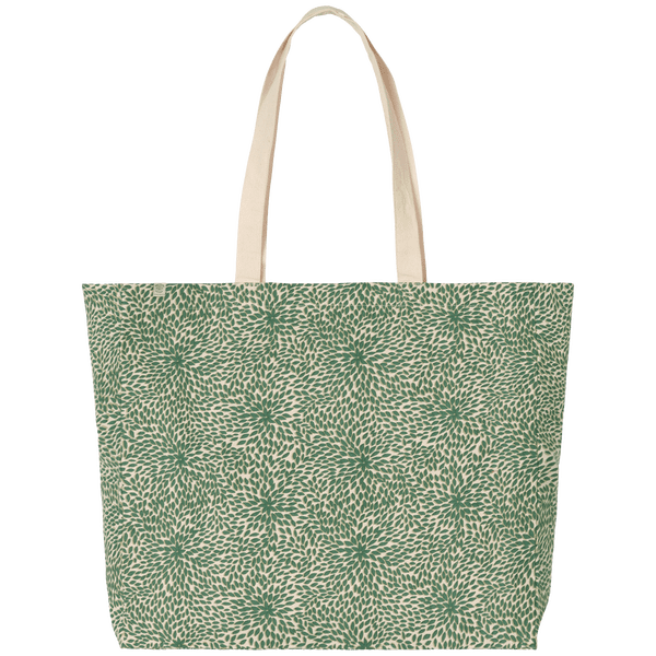 Sac shopping a motif face Green Leaves / Natural