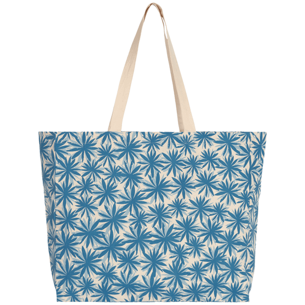 Sac shopping a motif dos Blue Flowers / Natural