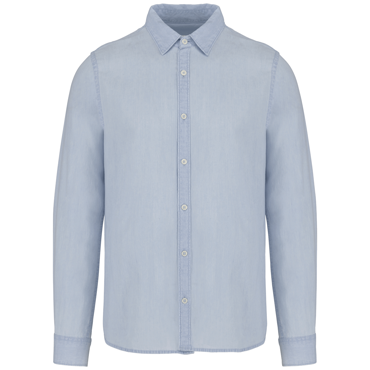 Chemise Homme Bio | 100% Coton Twill Bio | Broderie Et Flocage Bleached Indigo