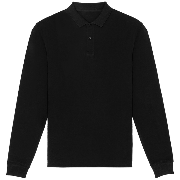 Polo homme stanley dedicator long sleeve face Black