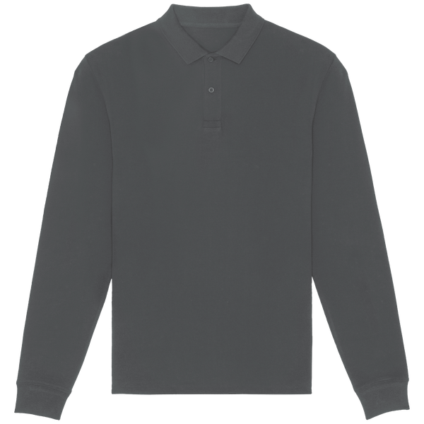 Polo homme stanley dedicator long sleeve face Anthracite