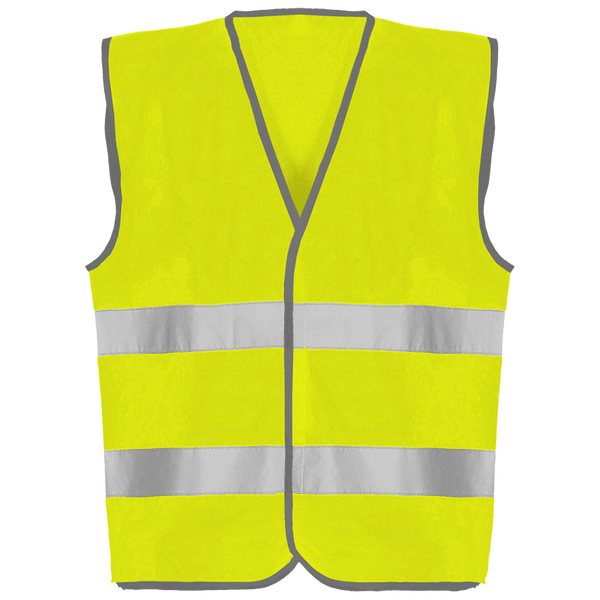 Gilet de securite jaune fluo 2 bandes plexus Fluorescent Yellow