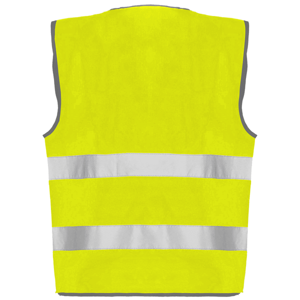 Gilet de securite jaune fluo 2 bandes dos Fluorescent Yellow