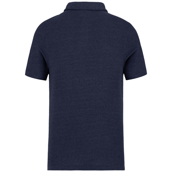 Polo manches courtes bio recycle homme dos Recycled Navy Heather