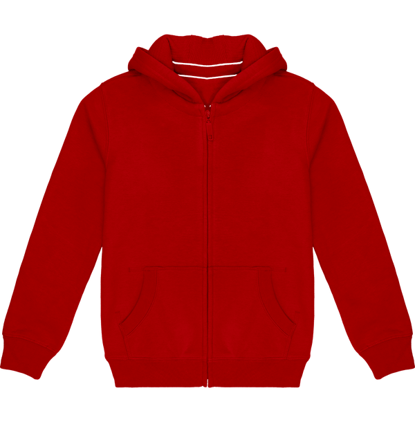 Hoodie with zip kids face Red