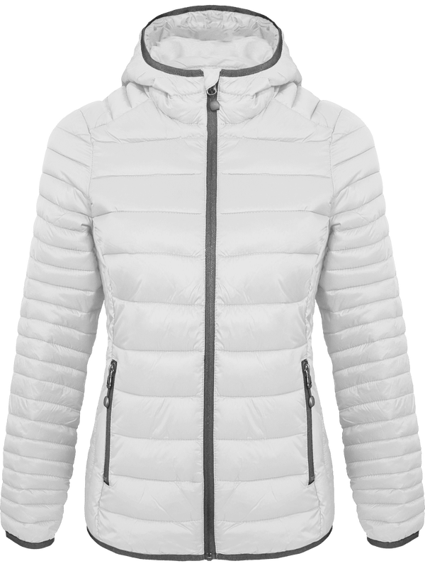 Hooded Light Down Jacket Women White