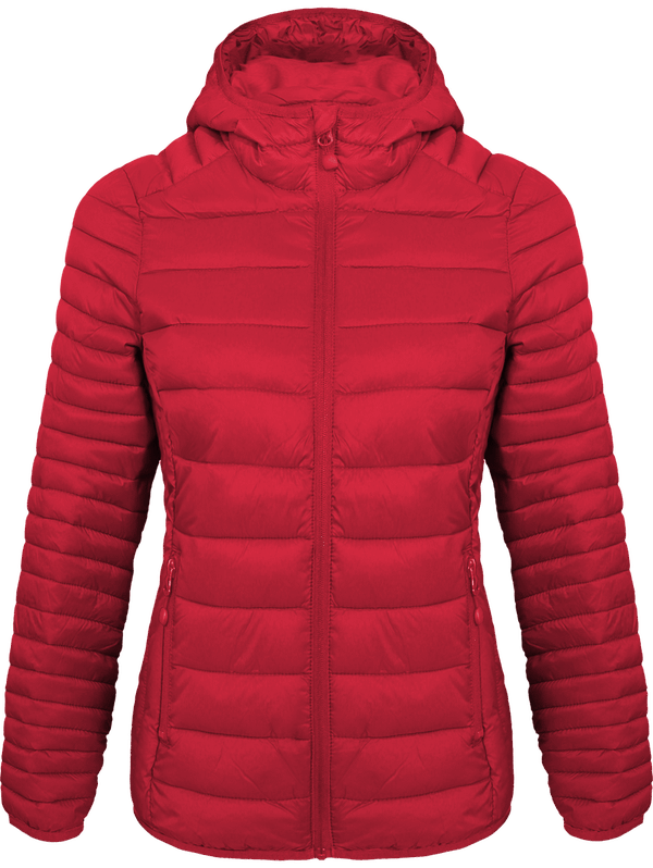 Hooded Light Down Jacket Women Red