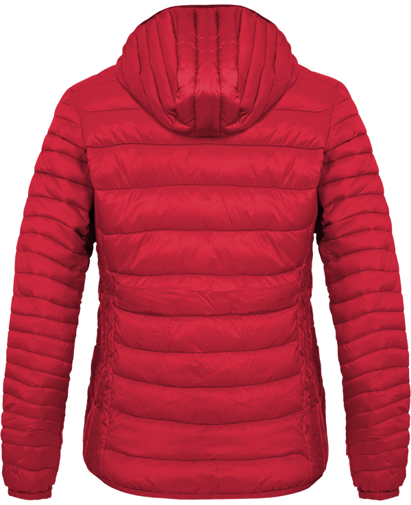 Hooded light down jacket women dos Red