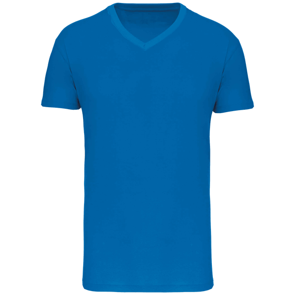 Custom Fitted Men's V-Neck T-Shirt On Tunetoo Tropical Blue