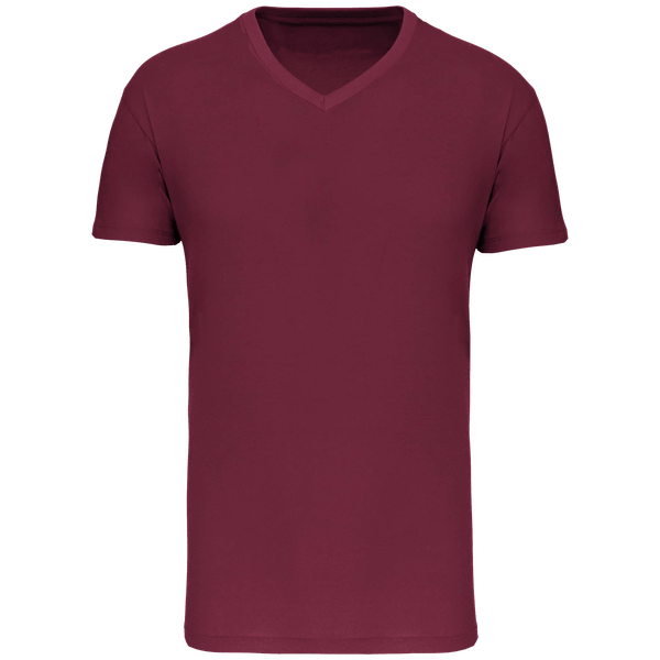 Custom Fitted Men's V-Neck T-Shirt On Tunetoo Wine