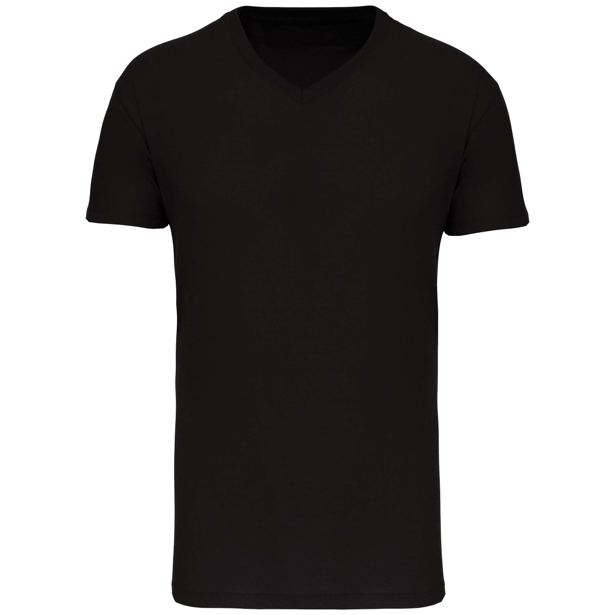 Custom Fitted Men's V-Neck T-Shirt On Tunetoo Black