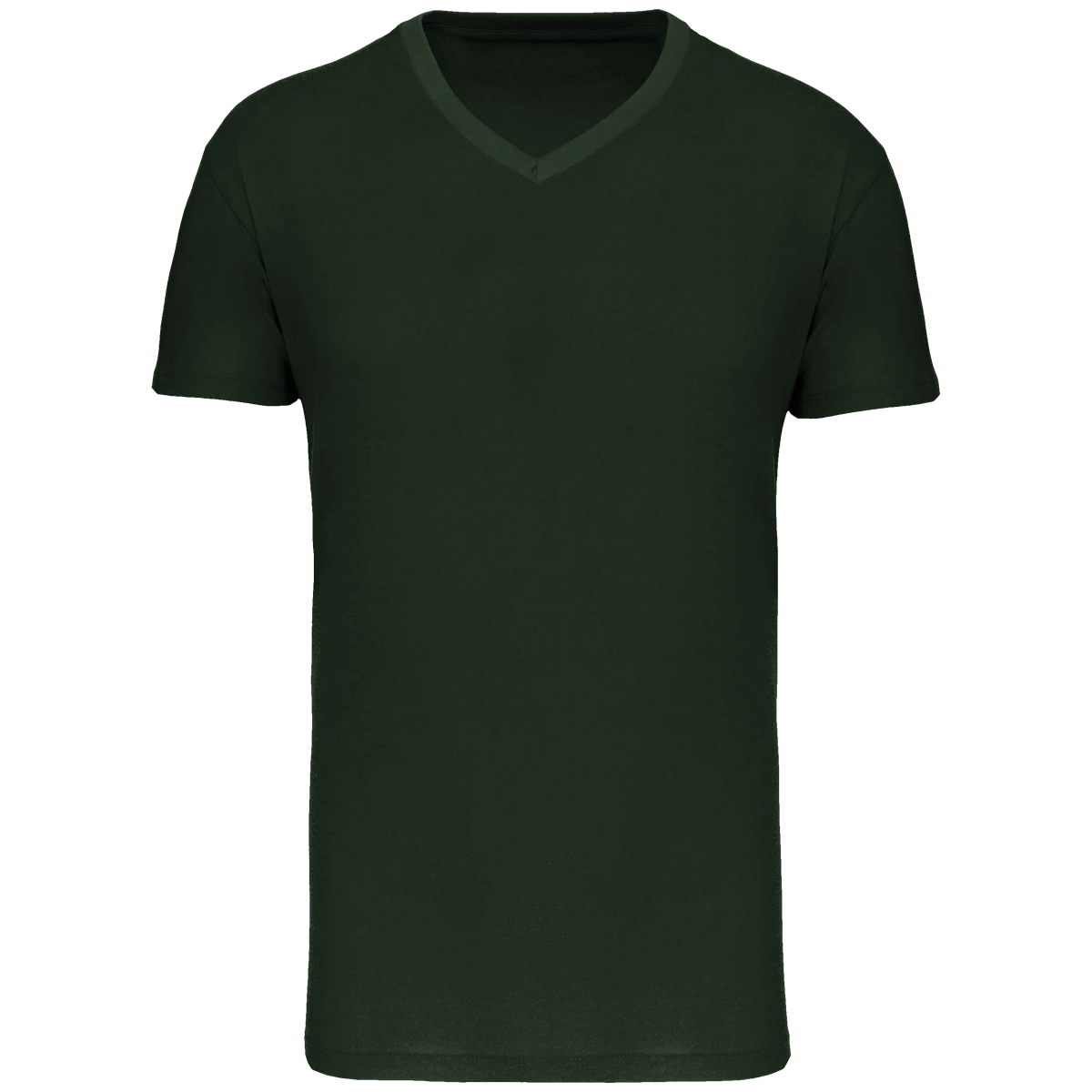 Custom Fitted Men's V-Neck T-Shirt On Tunetoo Forest Green