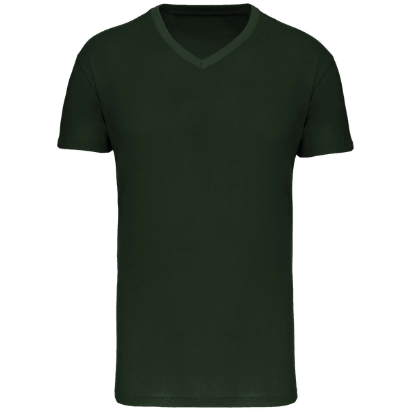 Custom Fitted Men's V-Neck T-Shirt On Tunetoo Forest Green