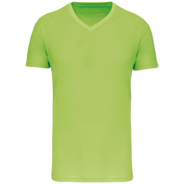 Custom Fitted Men's V-Neck T-Shirt On Tunetoo Lime