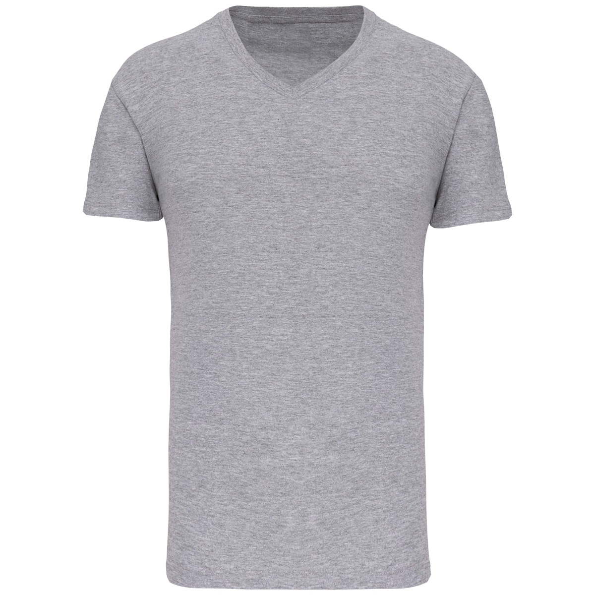 Custom Fitted Men's V-Neck T-Shirt On Tunetoo Oxford Grey