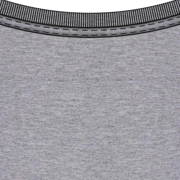 Tee shirt col v manches courtes ajuste col Oxford Grey