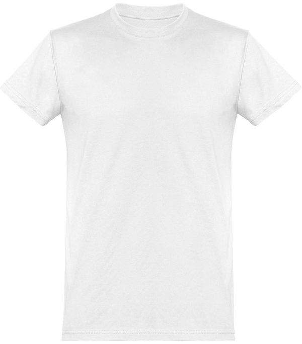 Tee shirt homme col rond manches courtes classique 150 gr face White