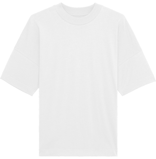 T shirt oversized col montant unisexe face White