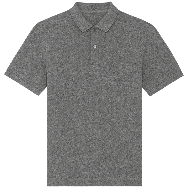 Polo unisexe bio prepster face Black Heather Mid Grey