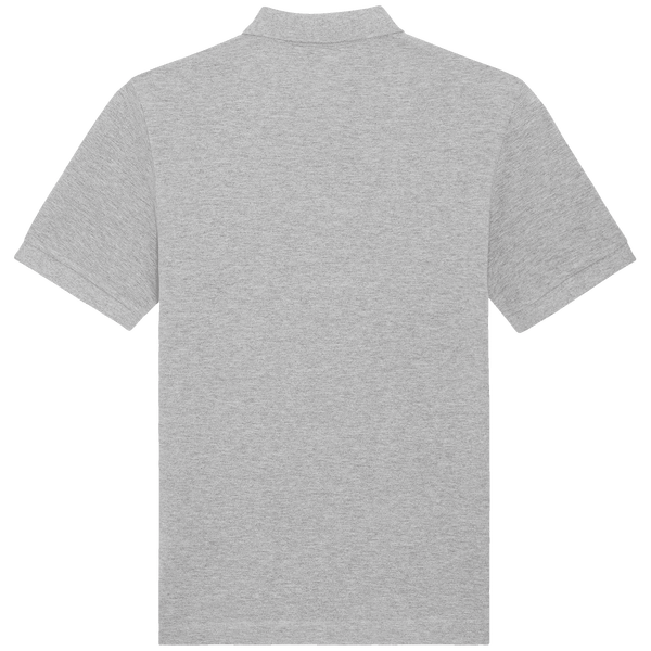 Polo unisexe bio prepster dos Heather Grey