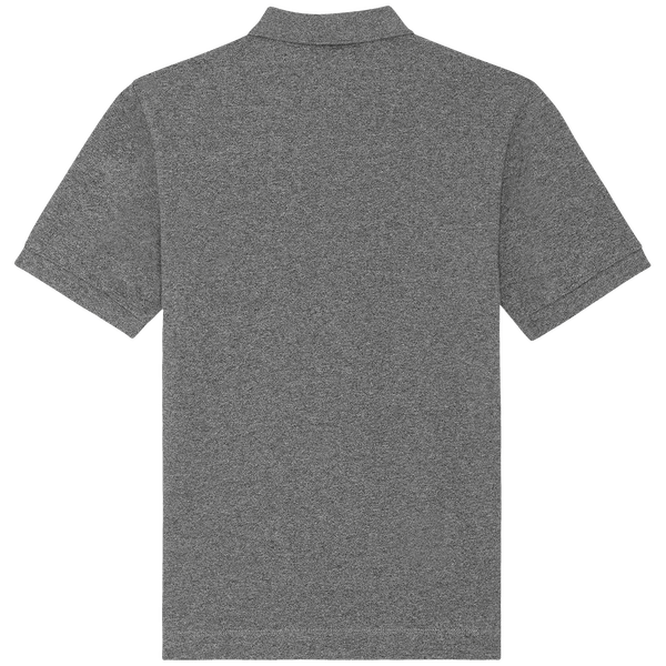 Polo unisexe bio prepster dos Black Heather Mid Grey
