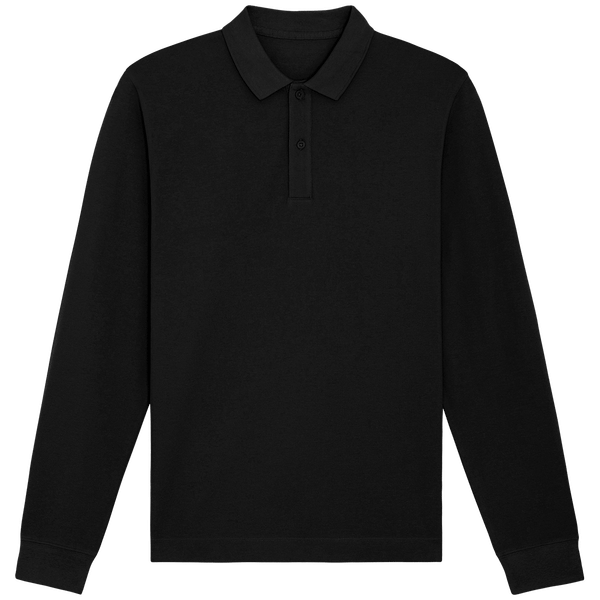Polo unisexe manches longues bio prepster long sleeve face Black