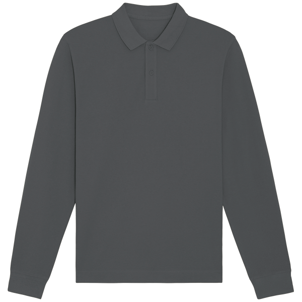 Polo unisexe manches longues bio prepster long sleeve face Anthracite