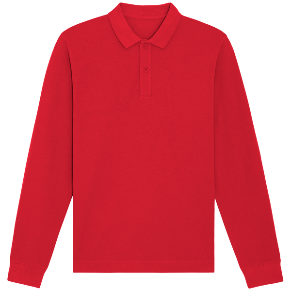 Polo unisexe manches longues bio prepster long sleeve face Red