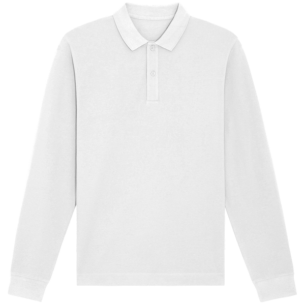 Polo unisexe manches longues bio prepster long sleeve face White