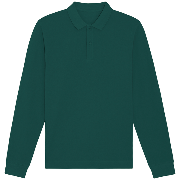 Polo unisexe manches longues bio prepster long sleeve face Glazed Green