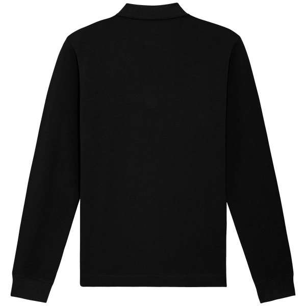 Polo unisexe manches longues bio prepster long sleeve dos Black