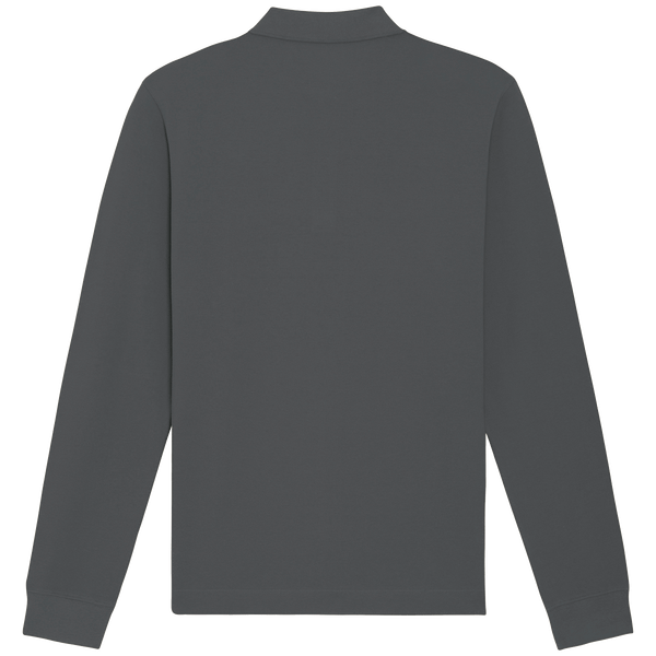 Polo unisexe manches longues bio prepster long sleeve dos Anthracite