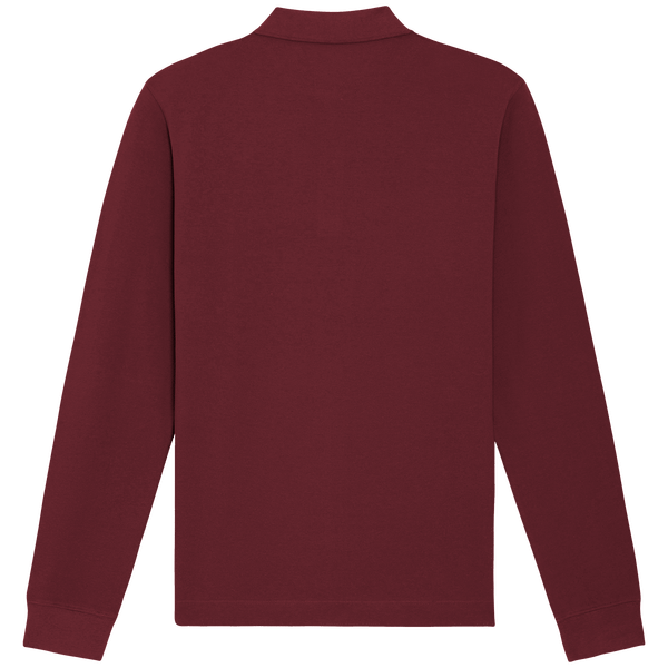 Polo unisexe manches longues bio prepster long sleeve dos Burgundy