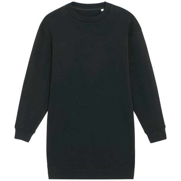Robe a col rond oversized femme face Black
